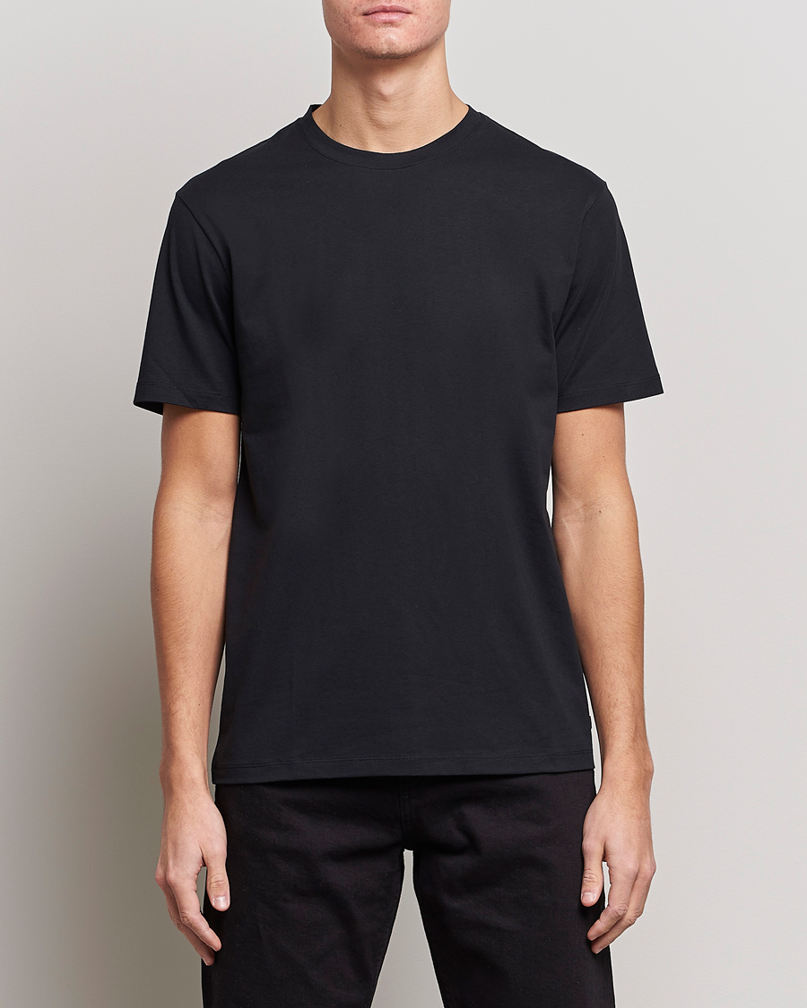 Herren | T-Shirts | J.Lindeberg | Sid Cotton Crew Neck Tee Black