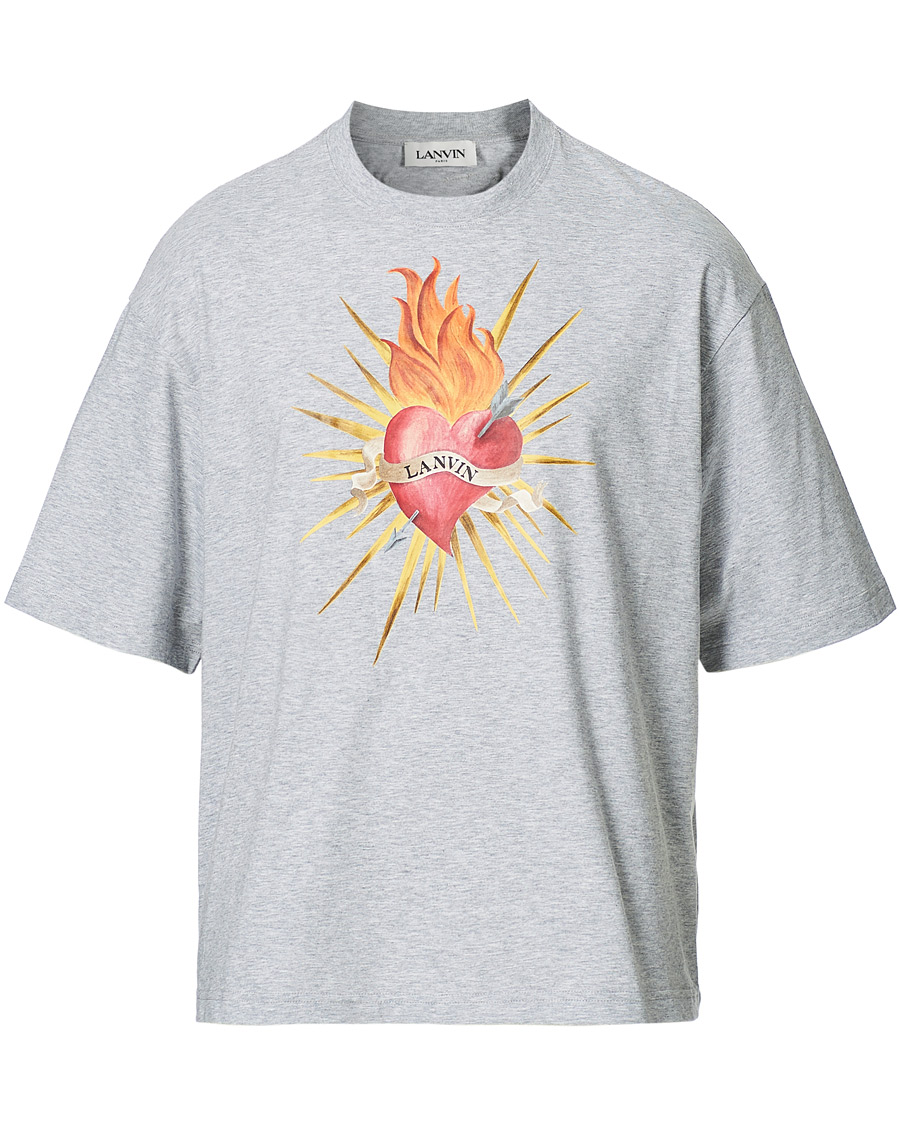 Herren | T-Shirts | Lanvin | Oversize Printed T-Shirt Light Grey