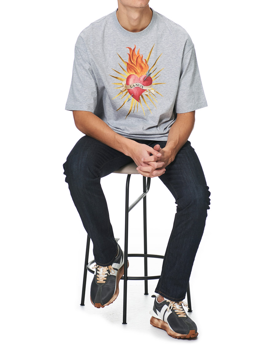 Herren | T-Shirts | Lanvin | Oversize Printed T-Shirt Light Grey