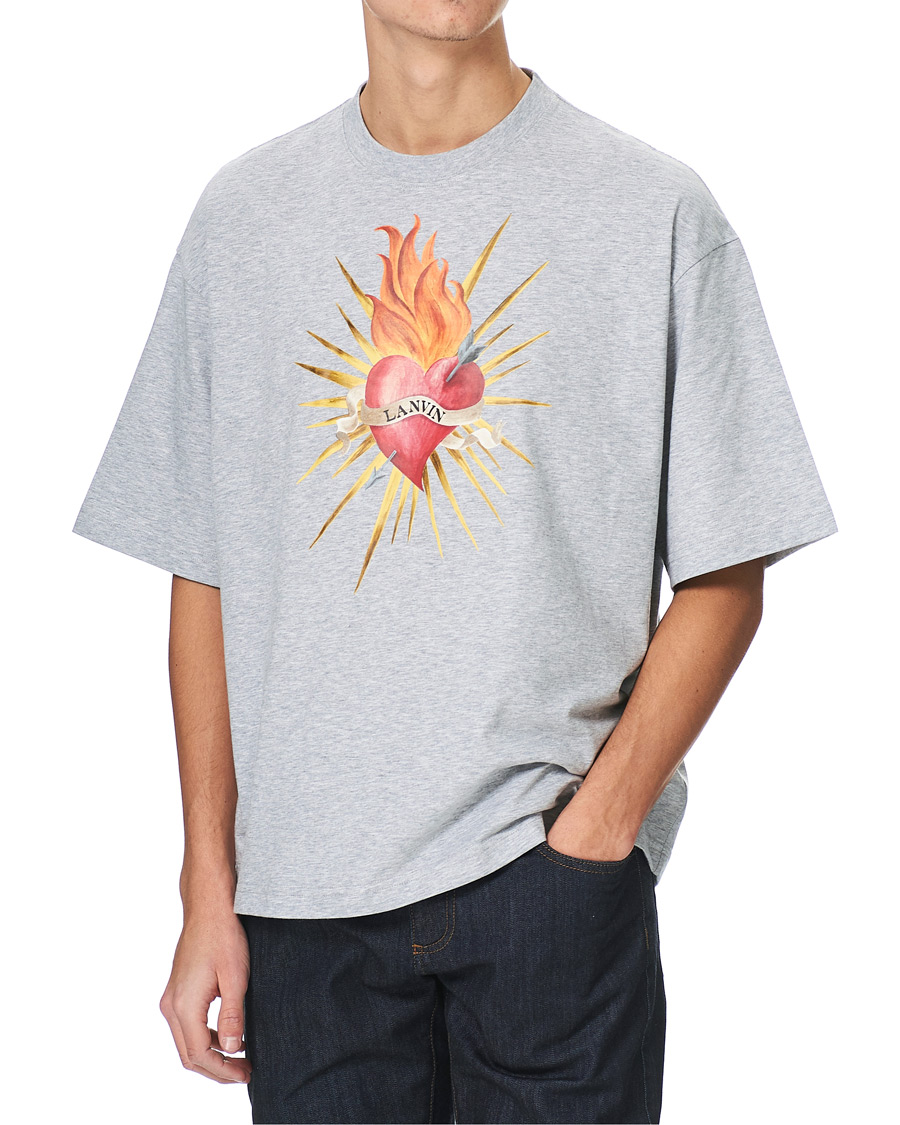 Herren | T-Shirts | Lanvin | Oversize Printed T-Shirt Light Grey