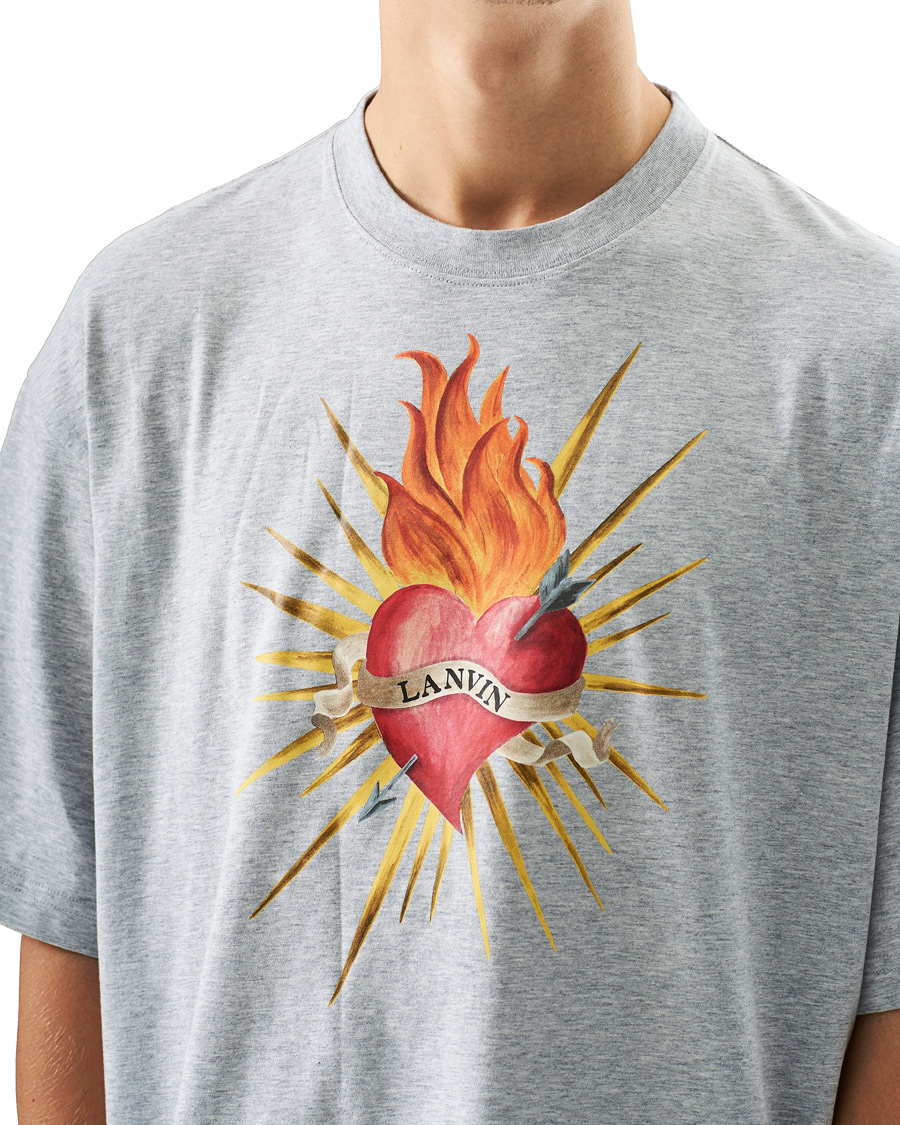 Herren | T-Shirts | Lanvin | Oversize Printed T-Shirt Light Grey