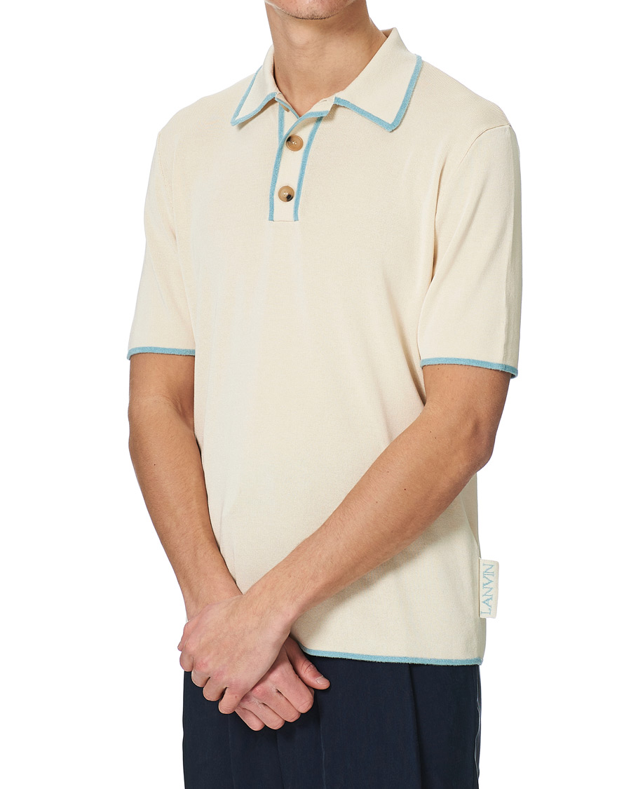 Herren | Poloshirts | Lanvin | Knitted Short Sleeve Polo Ecru