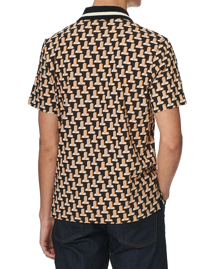 Herren | Poloshirts | Lanvin | Knitted Jacquard Short Sleeve Polo Brown/Ecru