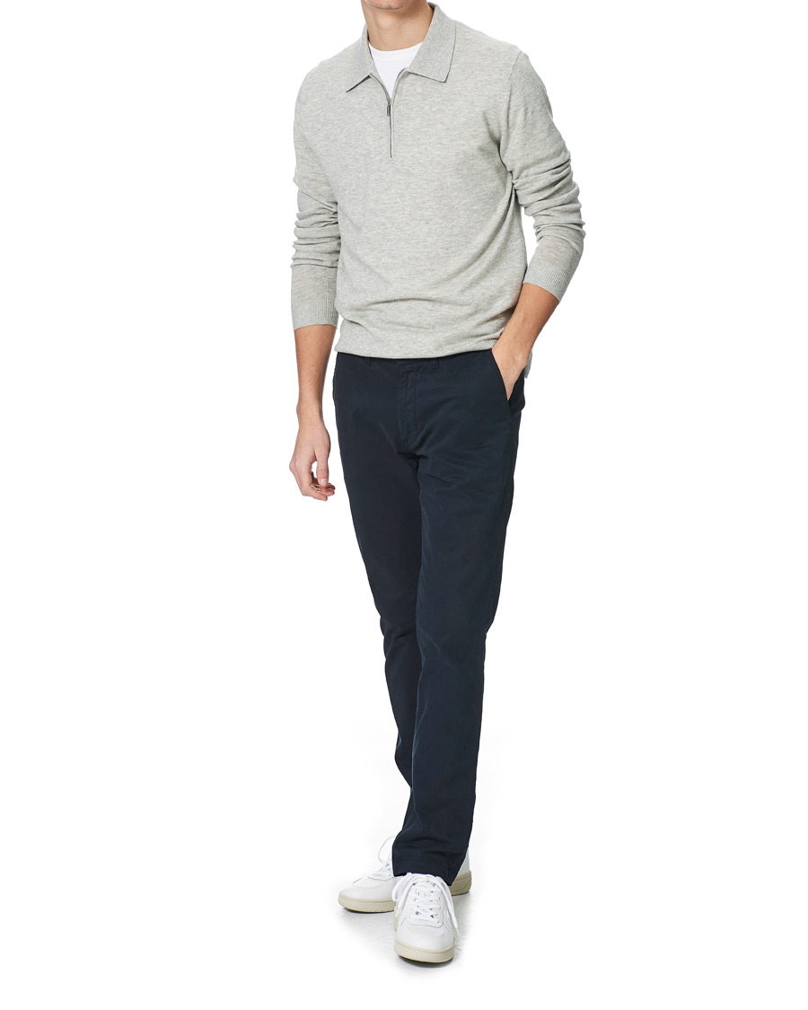 Herren | Pullover | Tiger of Sweden | Orbit Merino Wool Half Zip Med Grey Mel