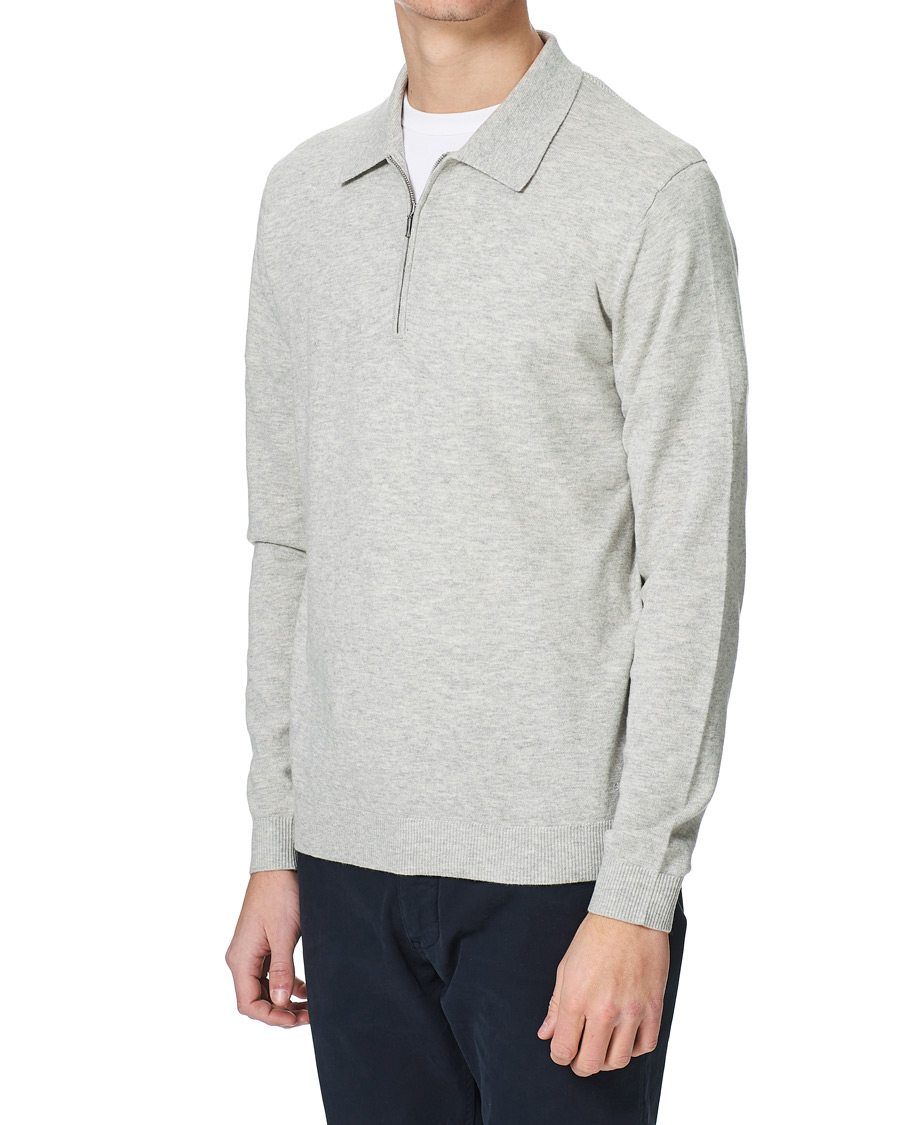 Herren | Pullover | Tiger of Sweden | Orbit Merino Wool Half Zip Med Grey Mel