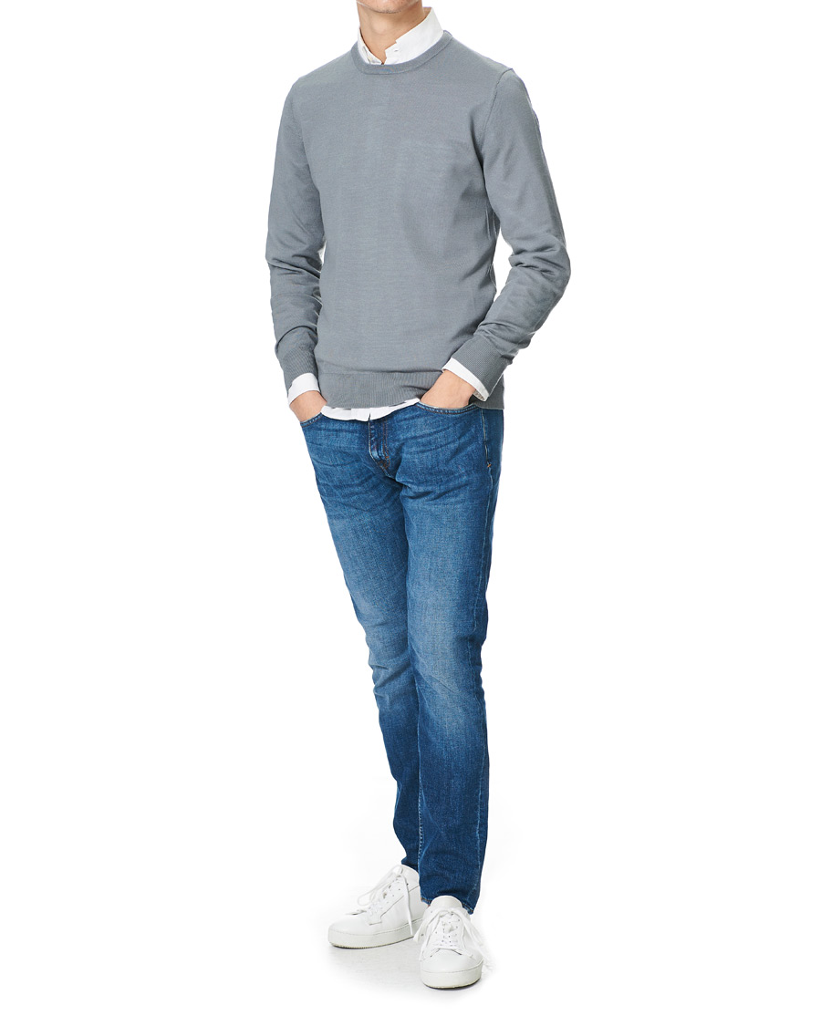 Herren | Pullover | Tiger of Sweden | Nichols Extra Fine Merino Crew Neck Steel Grey