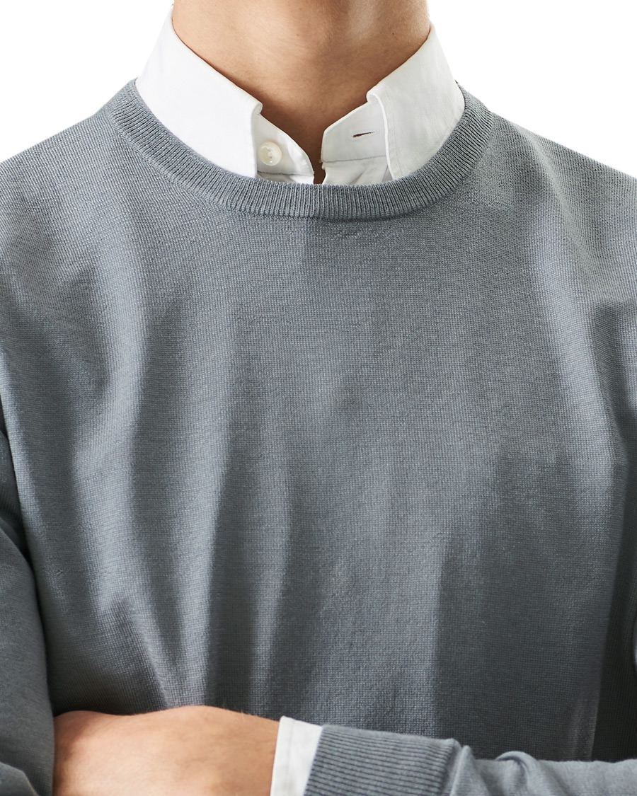 Herren | Pullover | Tiger of Sweden | Nichols Extra Fine Merino Crew Neck Steel Grey