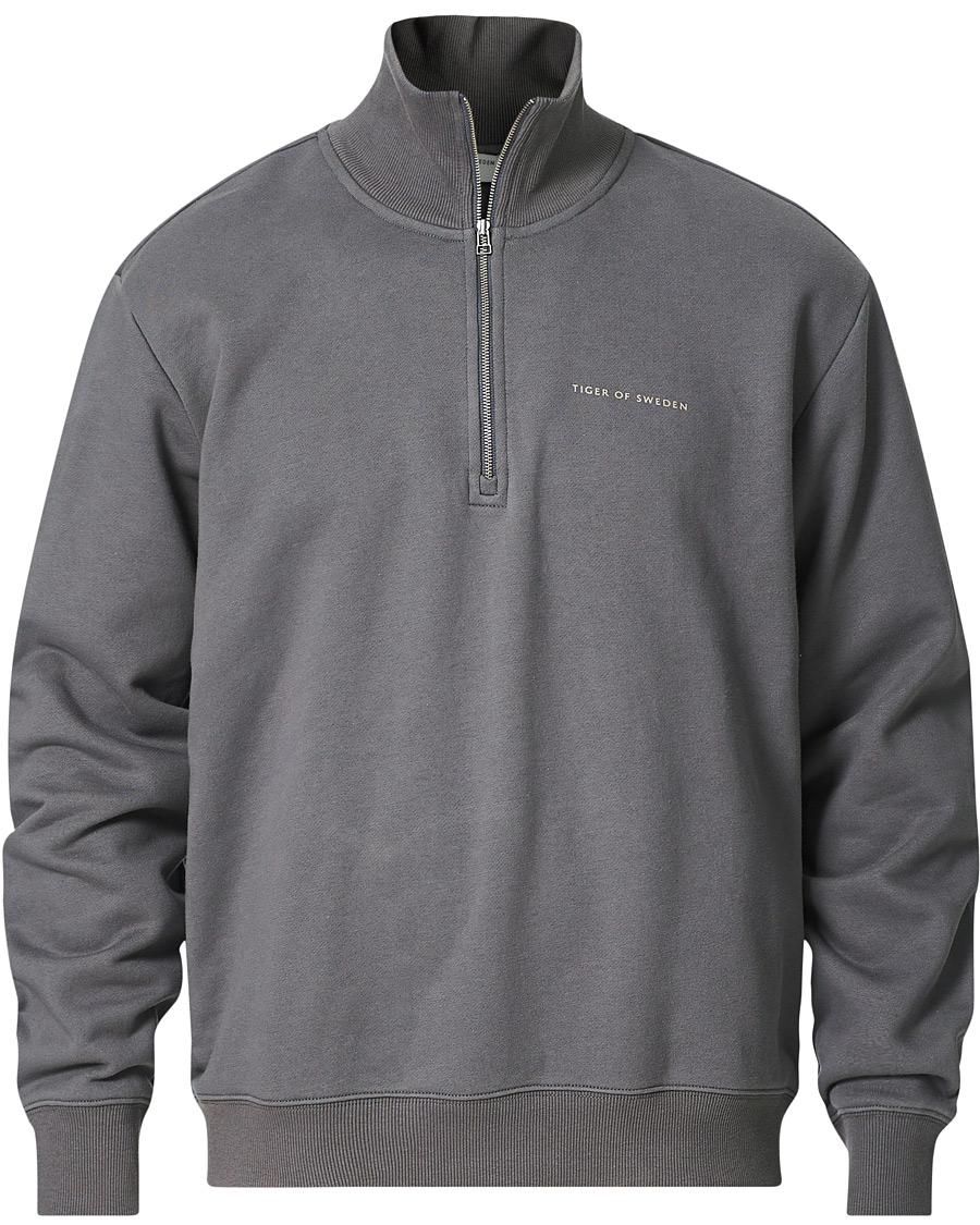Herren | Pullover | Tiger of Sweden | Marlon Half Zip Sweater Stone Grey