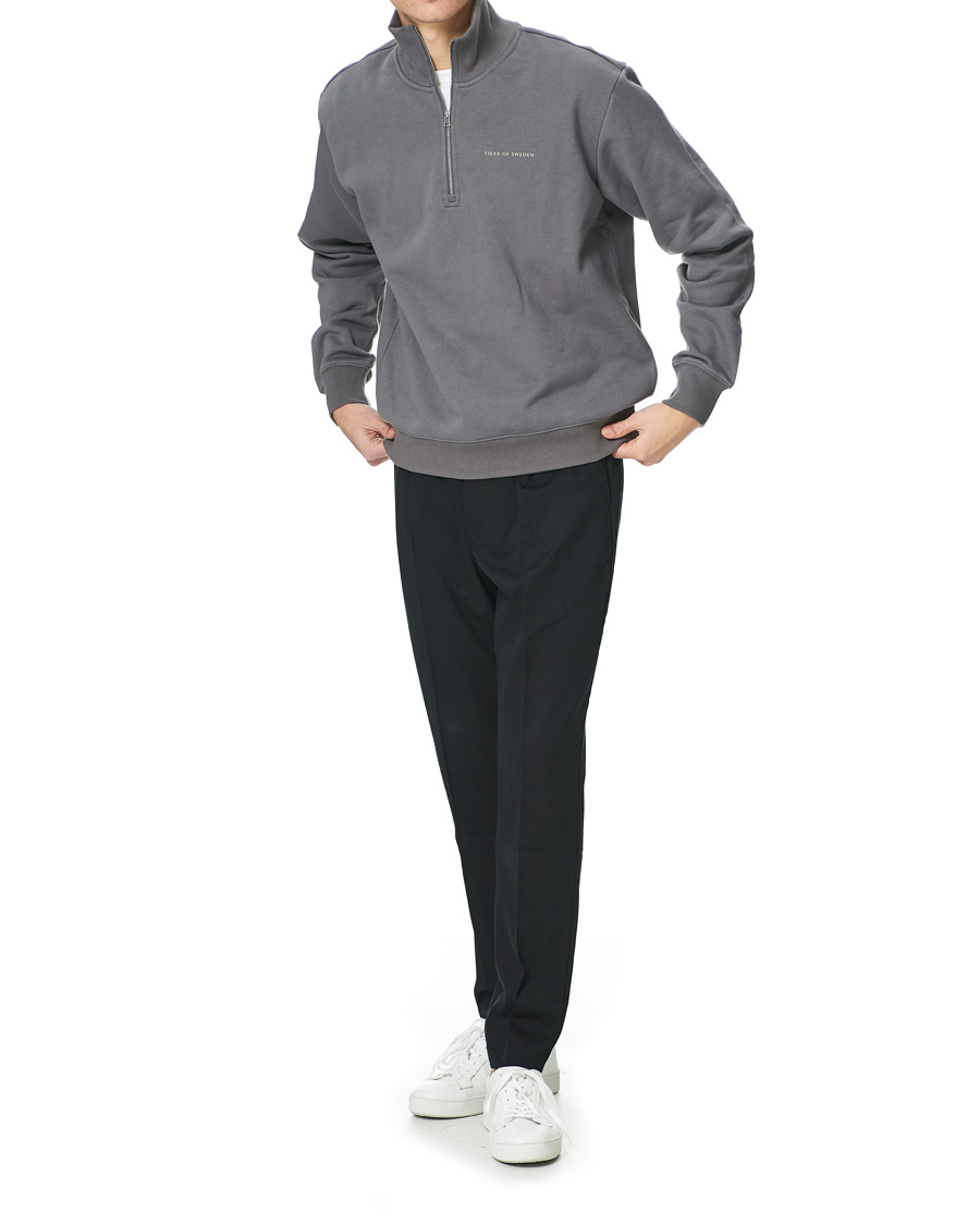 Herren | Pullover | Tiger of Sweden | Marlon Half Zip Sweater Stone Grey