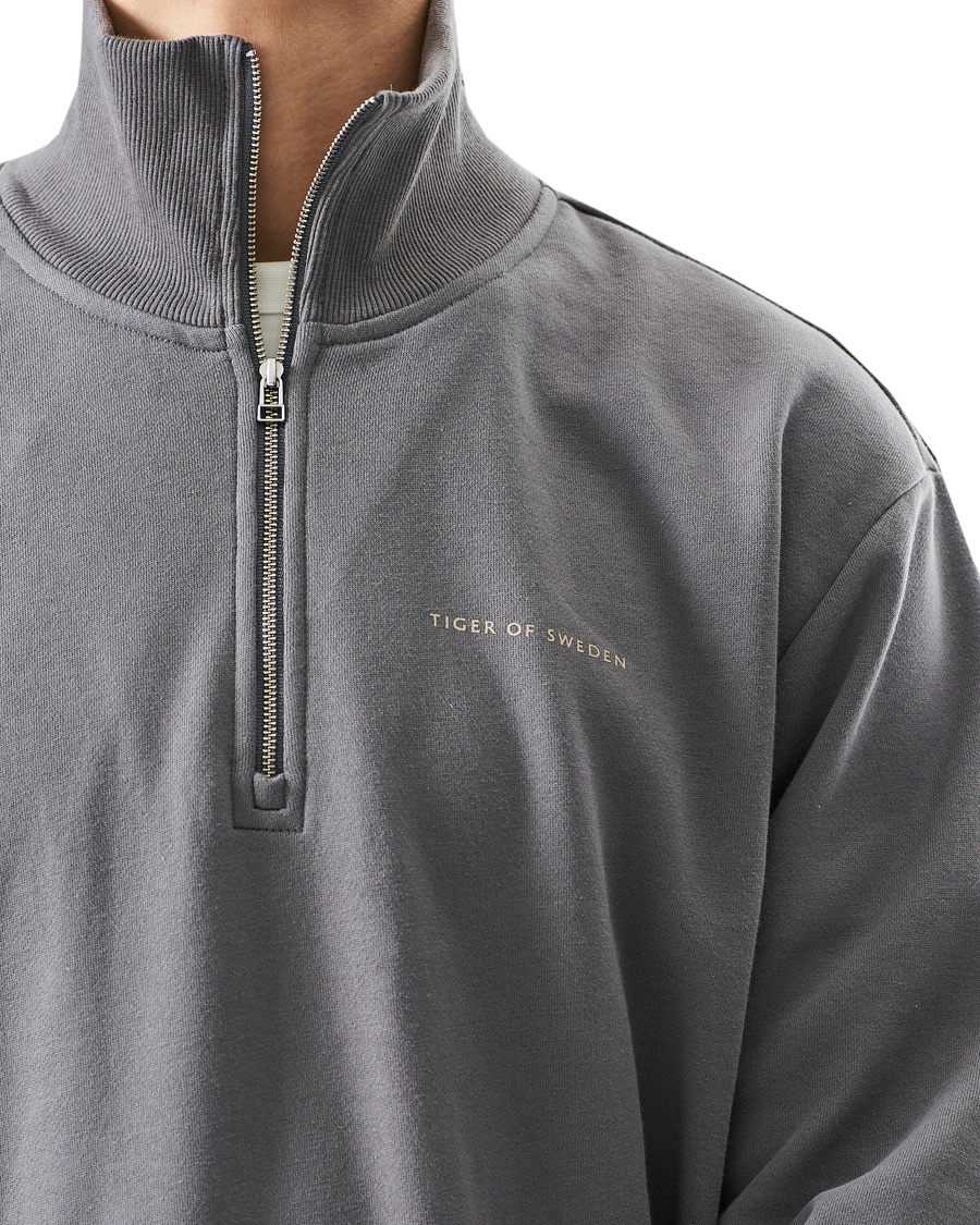 Herren | Pullover | Tiger of Sweden | Marlon Half Zip Sweater Stone Grey