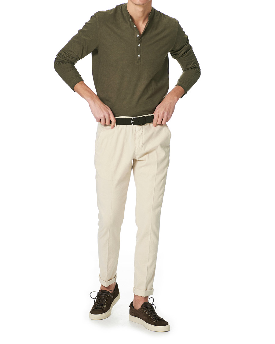 Herren | Pullover | Massimo Alba | Hawai Watercolor Henley Military