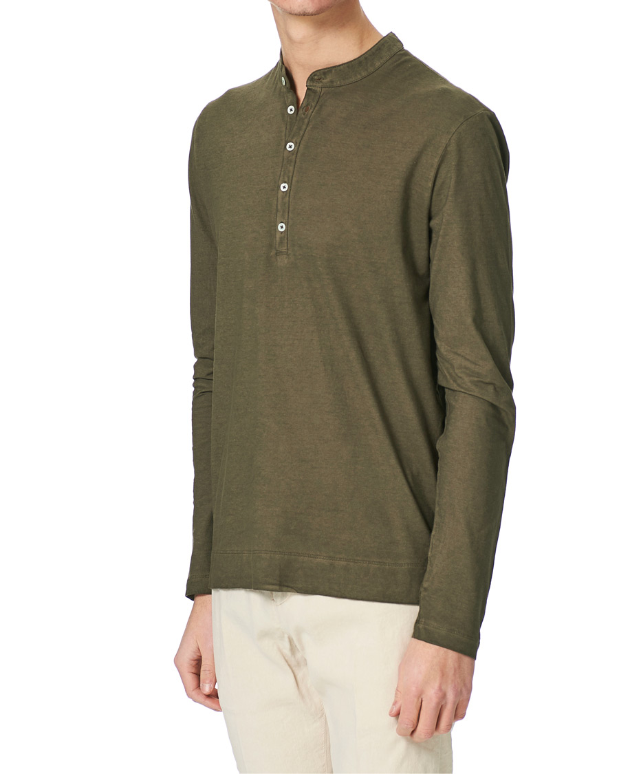 Herren | Pullover | Massimo Alba | Hawai Watercolor Henley Military