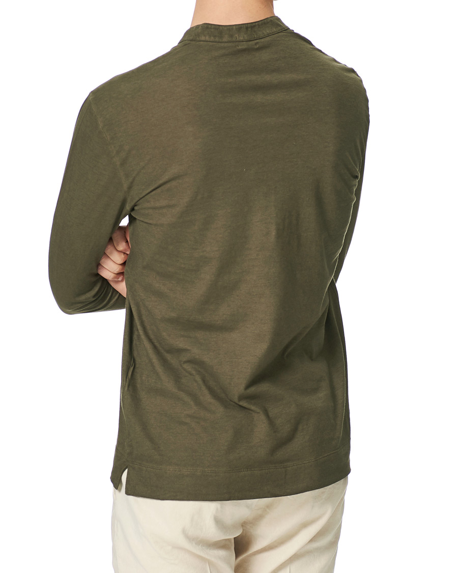 Herren | Pullover | Massimo Alba | Hawai Watercolor Henley Military