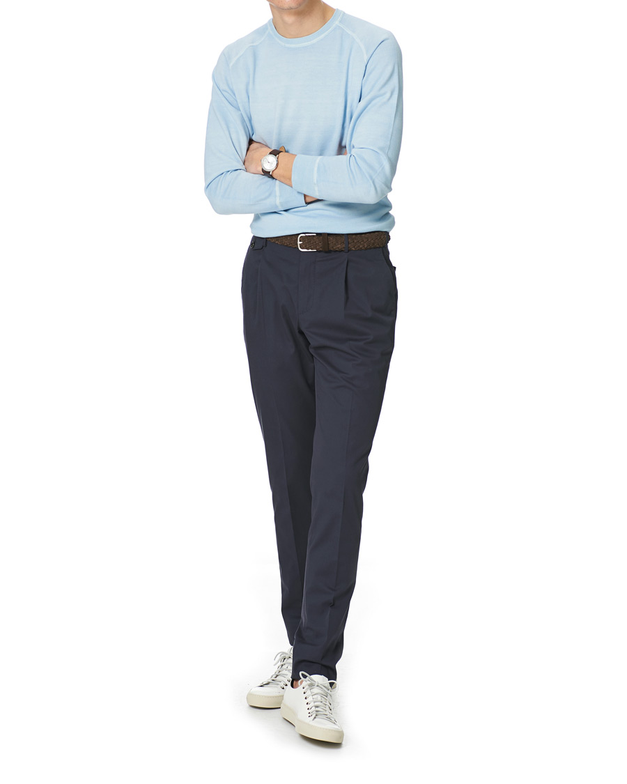 Herren | Pullover | Massimo Alba | Sport Cashmere/Cotton Crew Neck Ice Blue