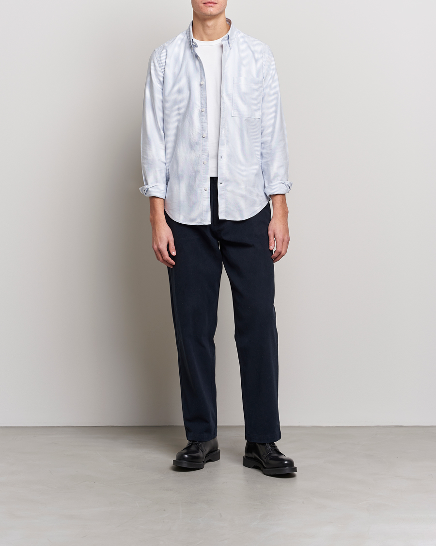 Herren | NN07 | NN07 | Arne Button Down Oxford Shirt Blue/White