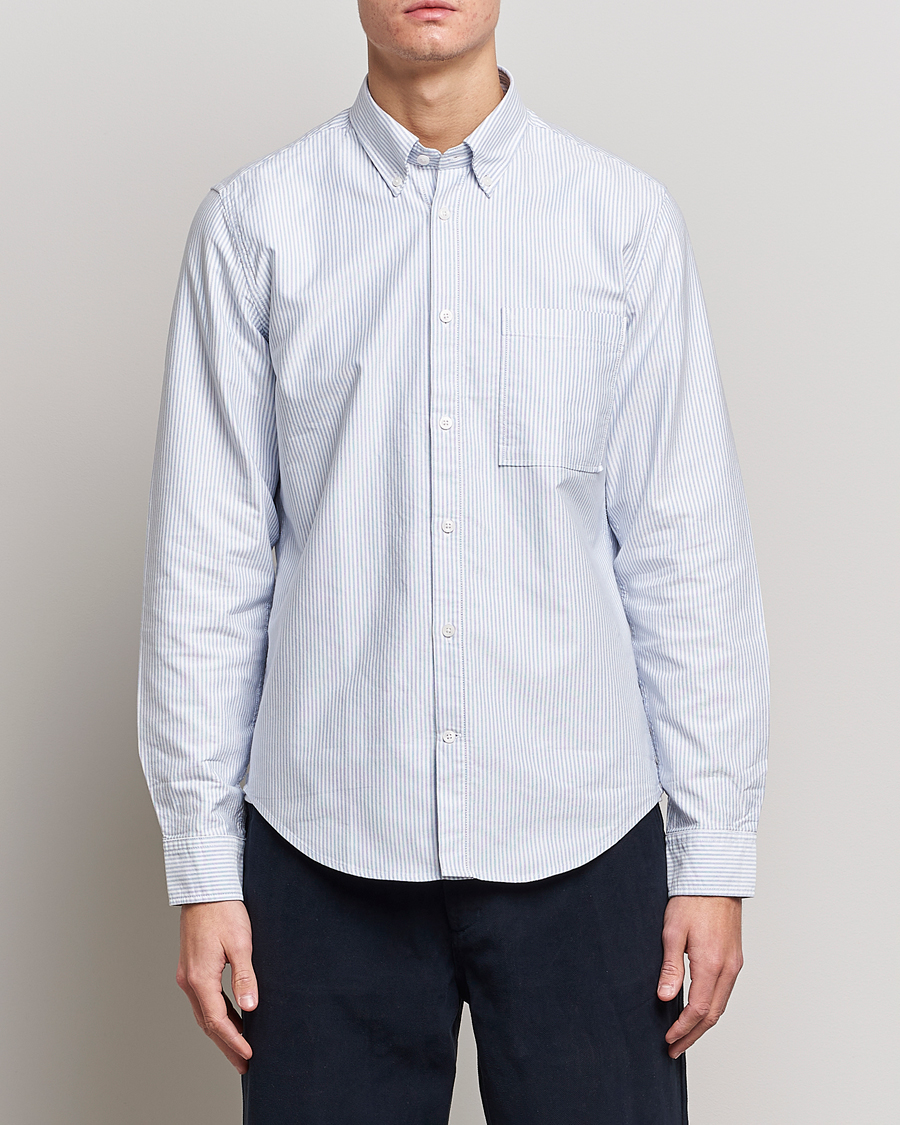 Herren | Oxfordhemden | NN07 | Arne Button Down Oxford Shirt Blue/White