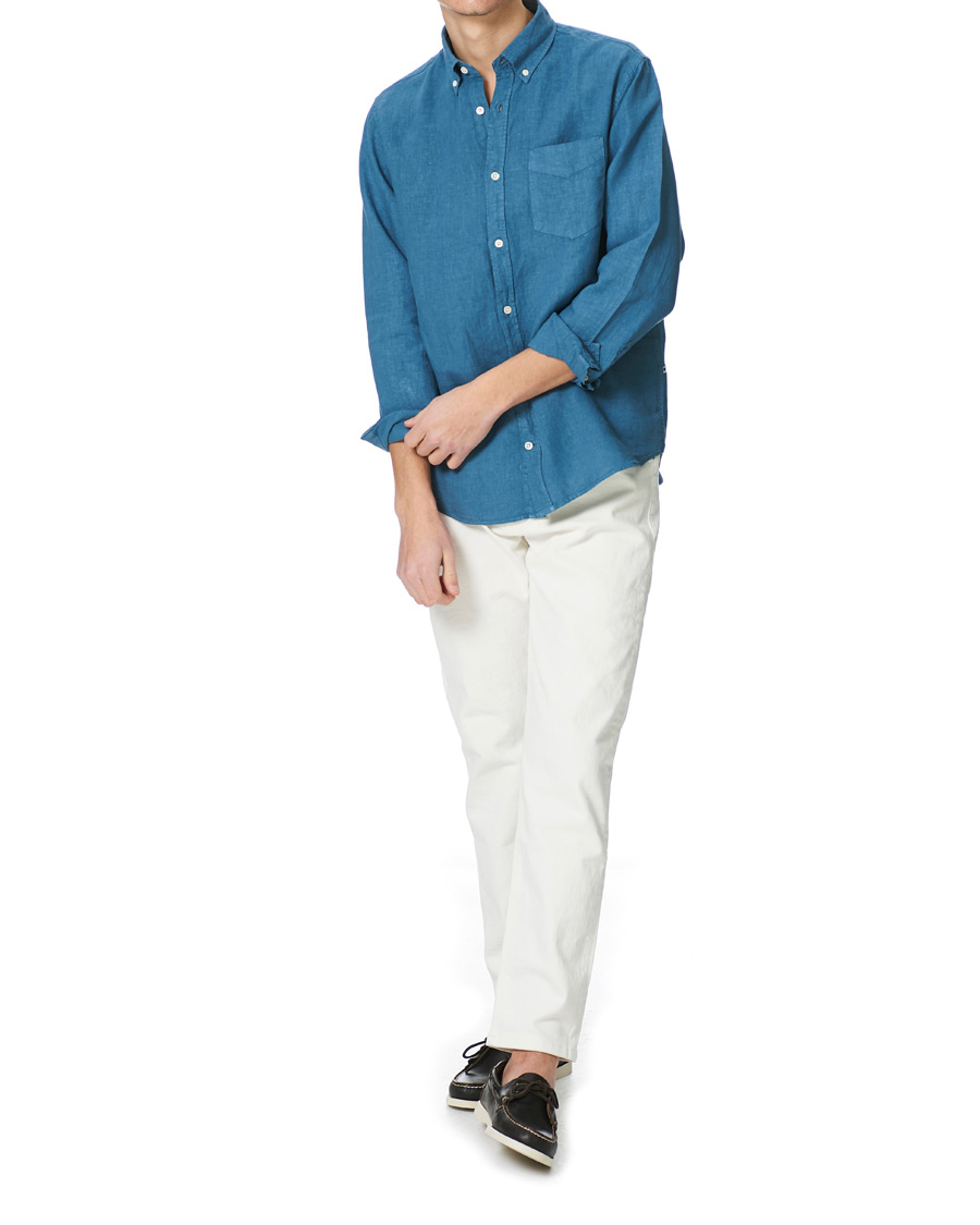 Herren | Hemden | NN07 | Levon Linen Shirt Blue