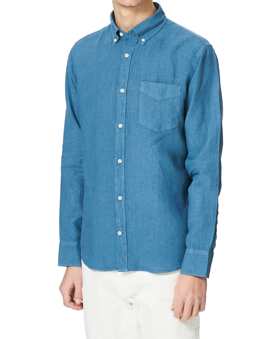 Herren | Hemden | NN07 | Levon Linen Shirt Blue