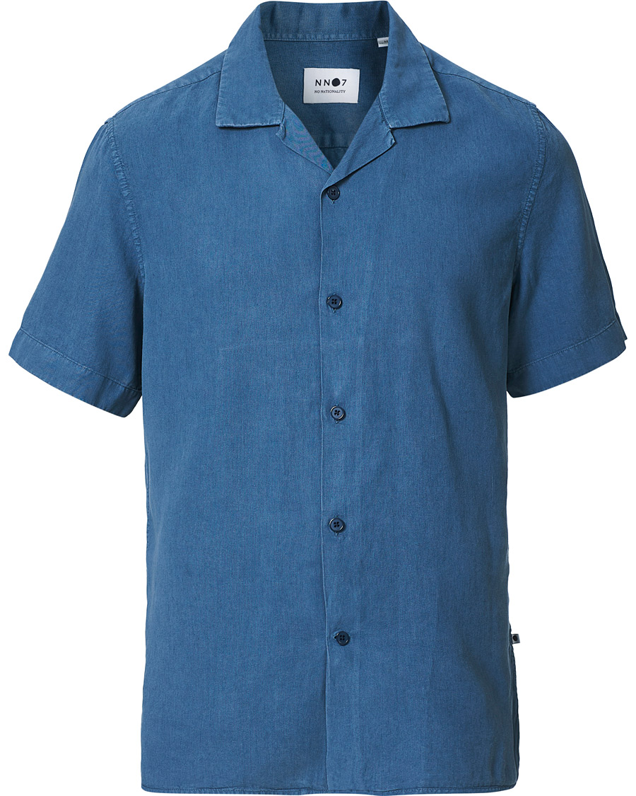 Herren | Hemden | NN07 | Miyagi Resort Collar Short Sleeve Shirt Washed Blue