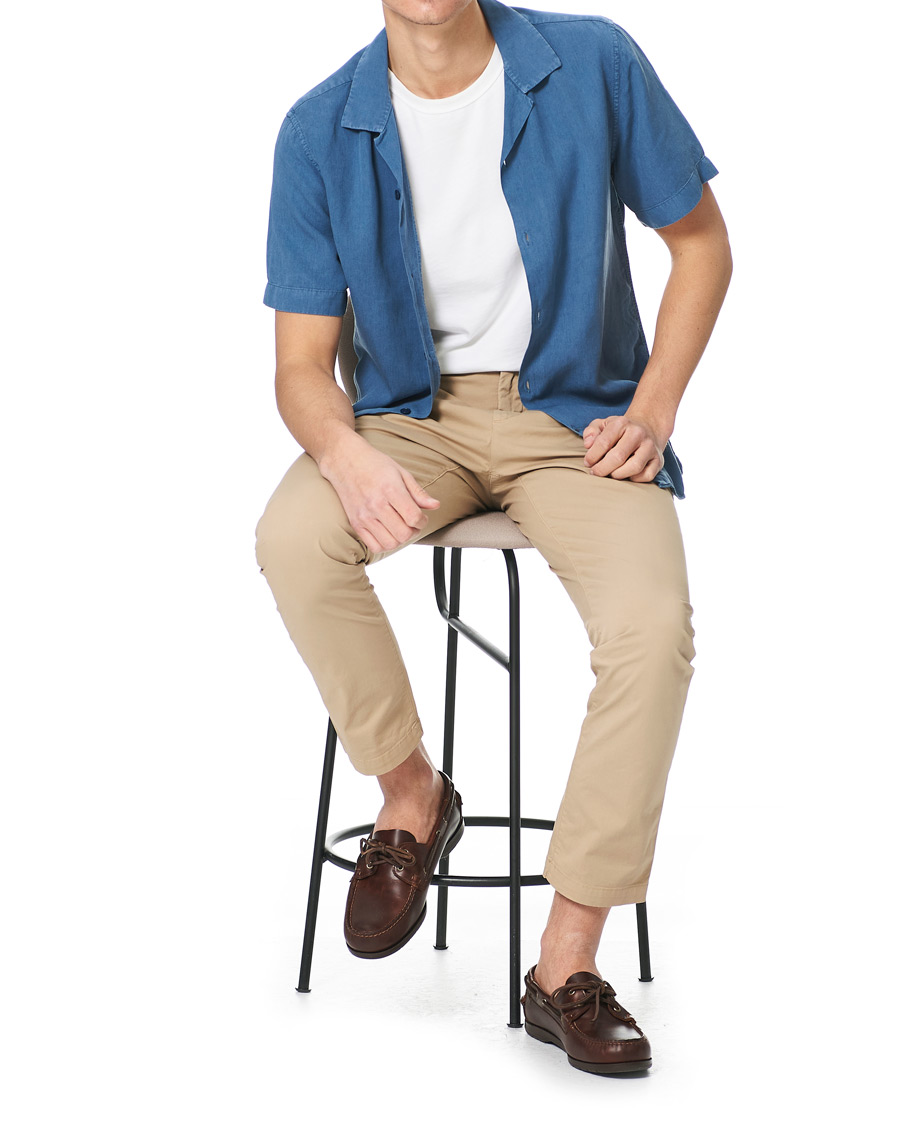 Herren | Hemden | NN07 | Miyagi Resort Collar Short Sleeve Shirt Washed Blue