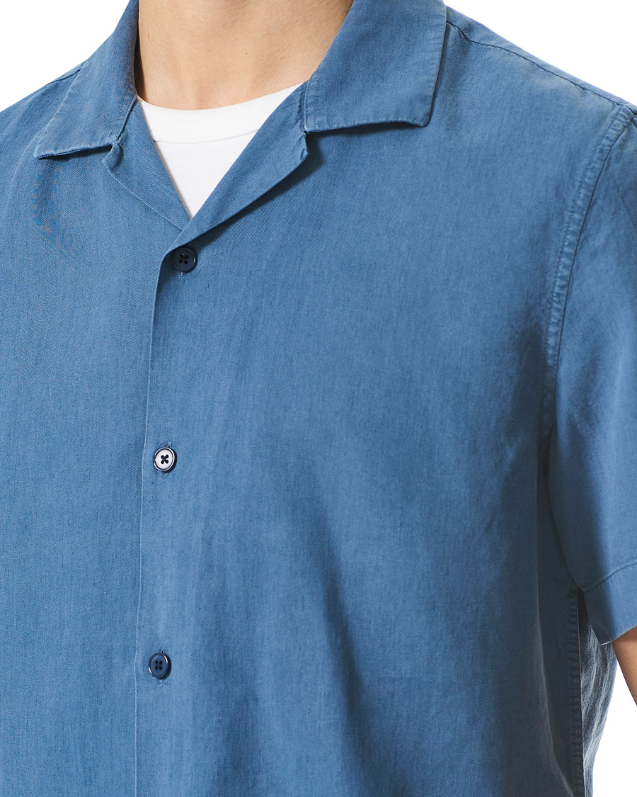 Herren | Hemden | NN07 | Miyagi Resort Collar Short Sleeve Shirt Washed Blue