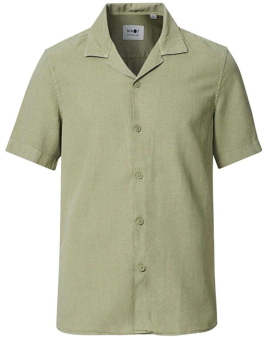 Herren | Hemden | NN07 | Miyagi Resort Collar Short Sleeve Shirt Oil Green