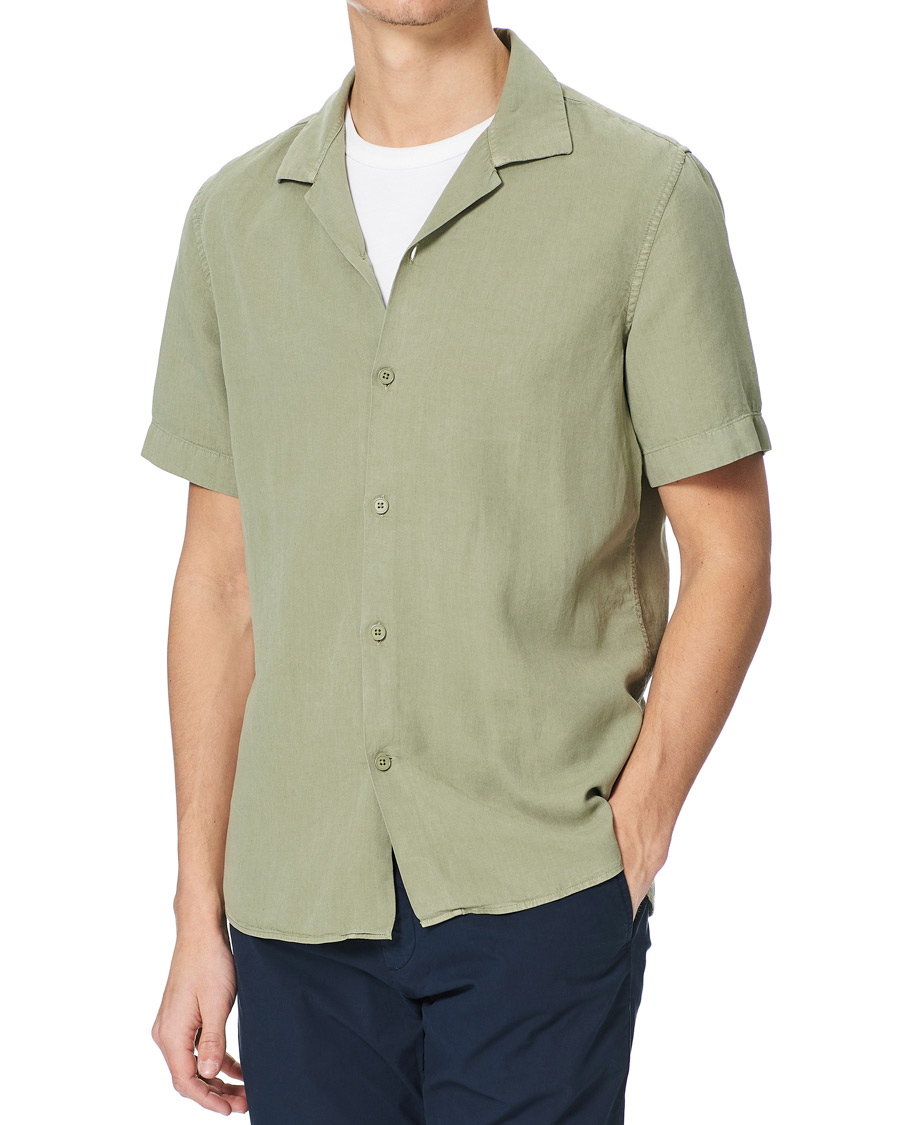 Herren | Hemden | NN07 | Miyagi Resort Collar Short Sleeve Shirt Oil Green