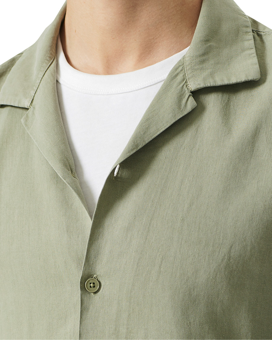 Herren | Hemden | NN07 | Miyagi Resort Collar Short Sleeve Shirt Oil Green