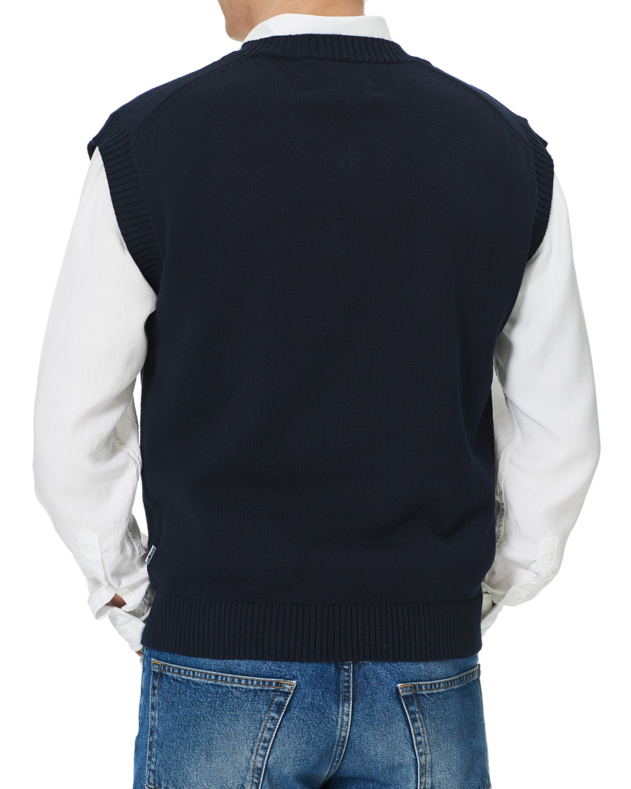 Herren | Pullover | NN07 | Cotton Knitted V-Neck Vest Navy