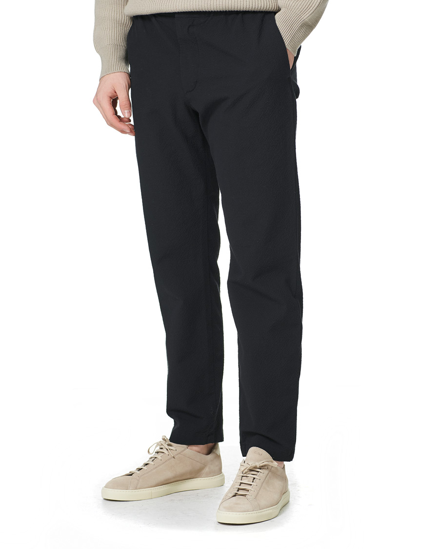 Herren | Hosen | NN07 | Foss Seersucker Drawstring Pants Black