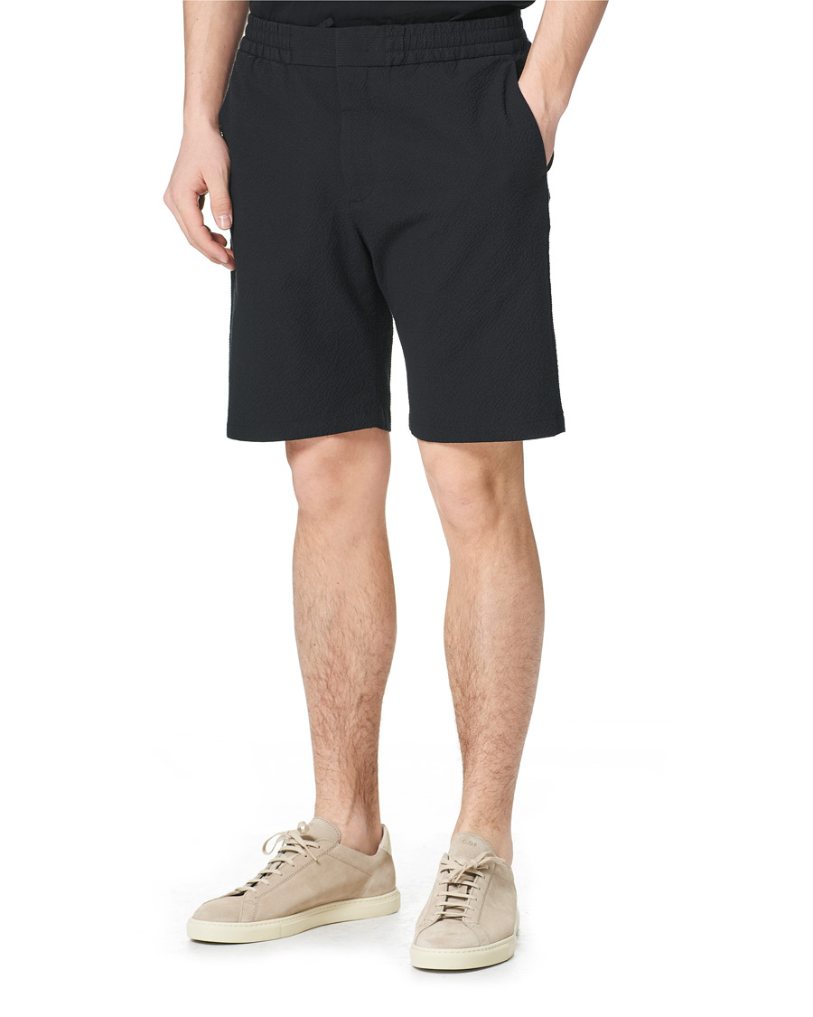 Herren | Shorts | NN07 | Foss Seersucker Drawstring Shorts Black