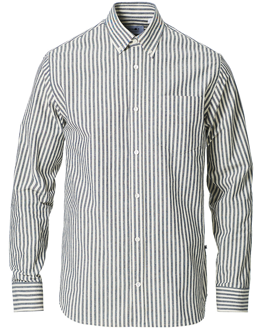 Herren | Hemden | NN07 | Levon Button Down Seersucker Shirt Blue/White