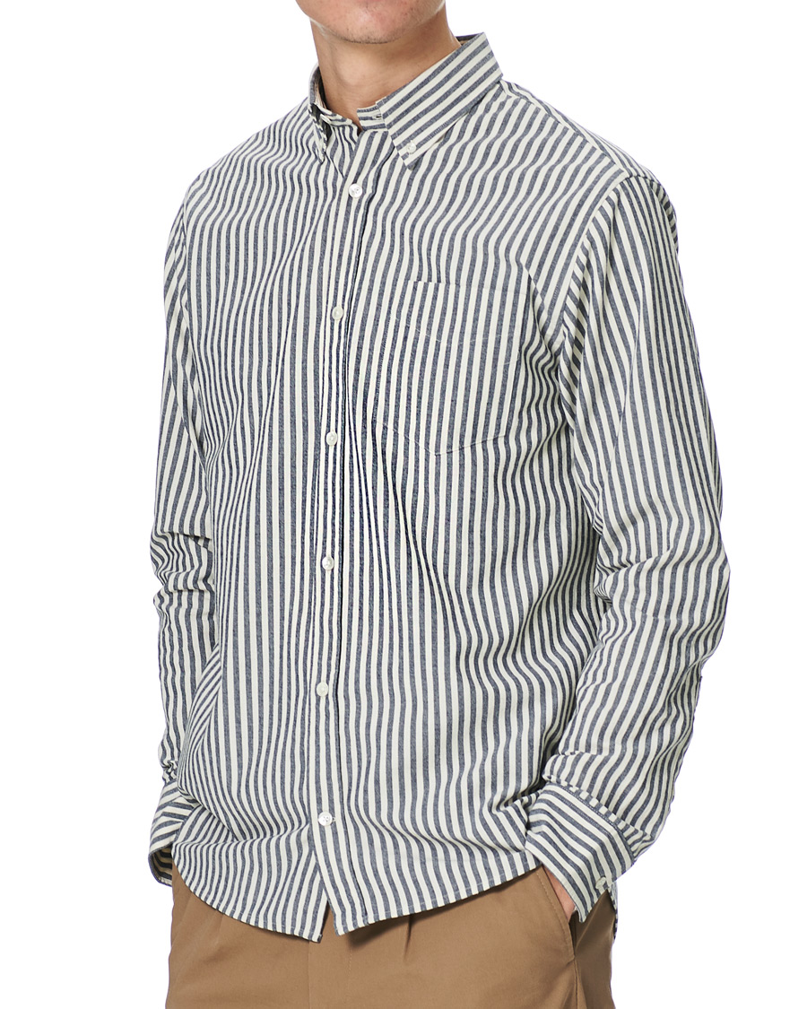 Herren | Hemden | NN07 | Levon Button Down Seersucker Shirt Blue/White
