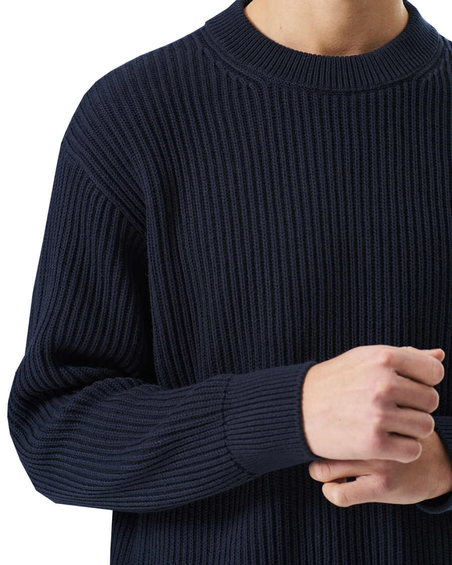 Herren | Pullover | Nudie Jeans | Frank Chunky Rib Sweater Navy