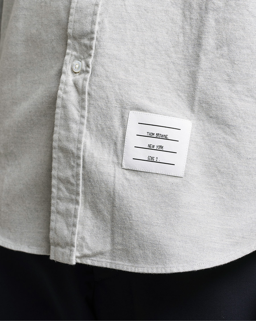 Herren | Hemden | Thom Browne | 4 Bar Flannel Shirt Light Grey