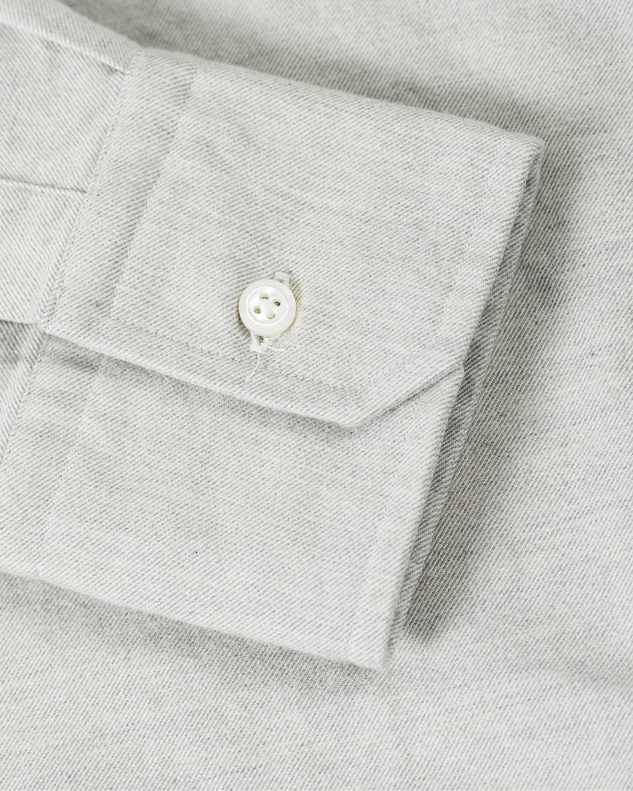 Herren | Hemden | Thom Browne | 4 Bar Flannel Shirt Light Grey