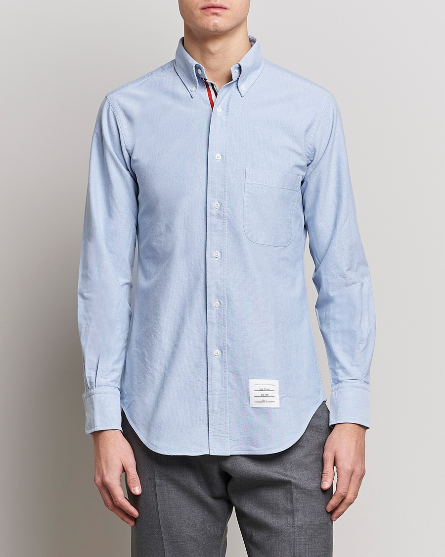 Herren | Thom Browne | Thom Browne | Grosgrain Placket Oxford Shirt Light Blue