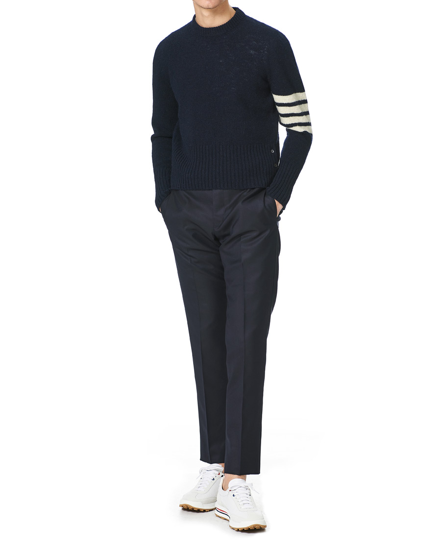 Herren | Pullover | Thom Browne | 4 Bar Mohair Crew Neck Sweater Navy