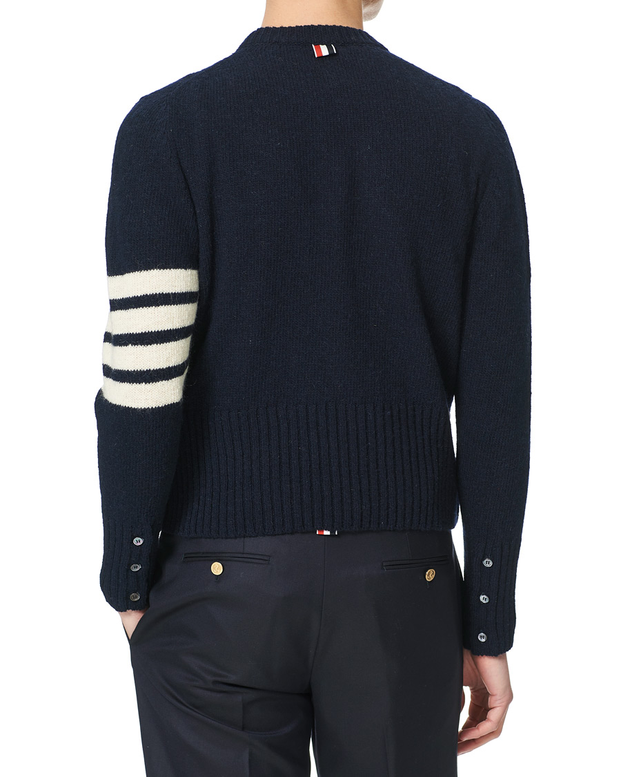 Herren | Pullover | Thom Browne | 4 Bar Mohair Crew Neck Sweater Navy
