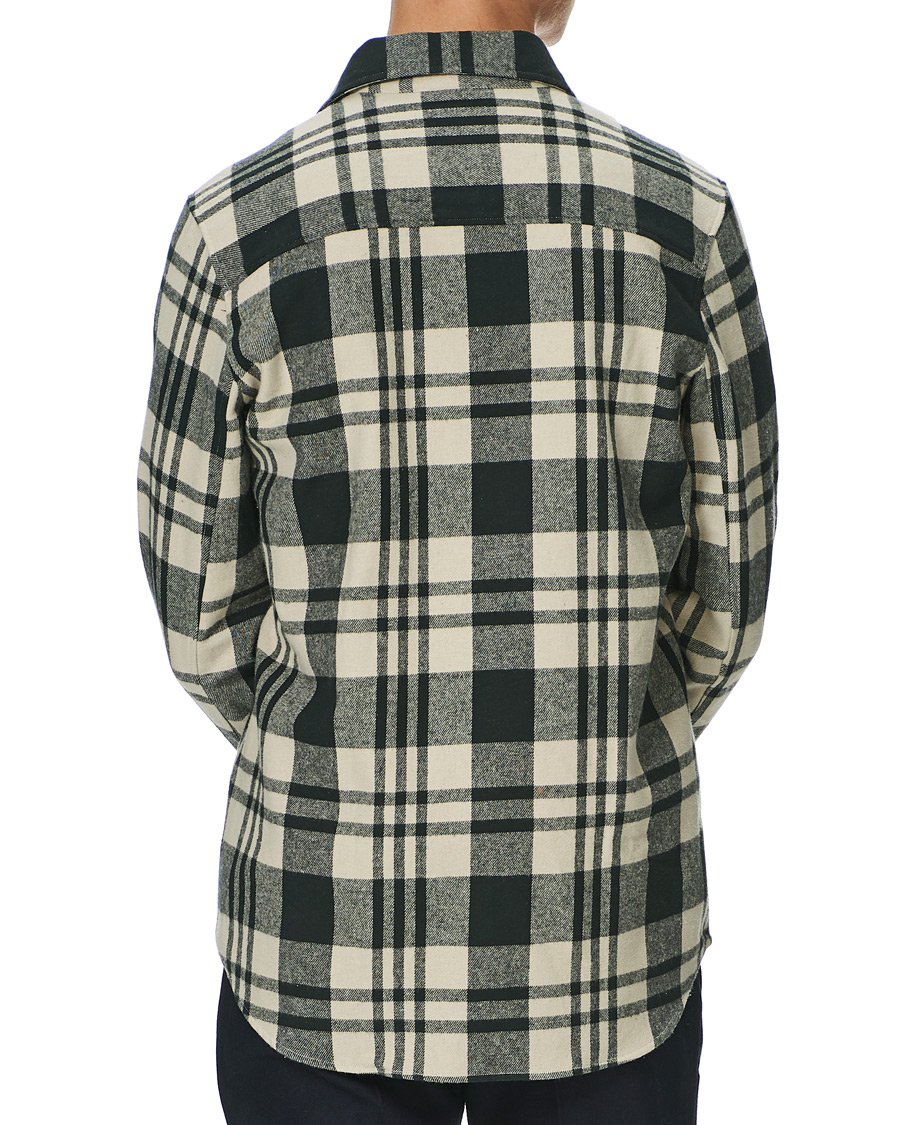 Herren | Hemden | A Day's March | Cardiff Checked Flannel Shirt Off White/Seaweed