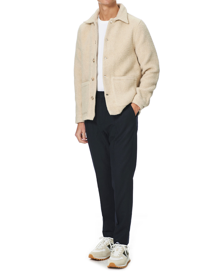 Herren | Hemden | A Day's March | Rugged Wool Overshirt Ecru