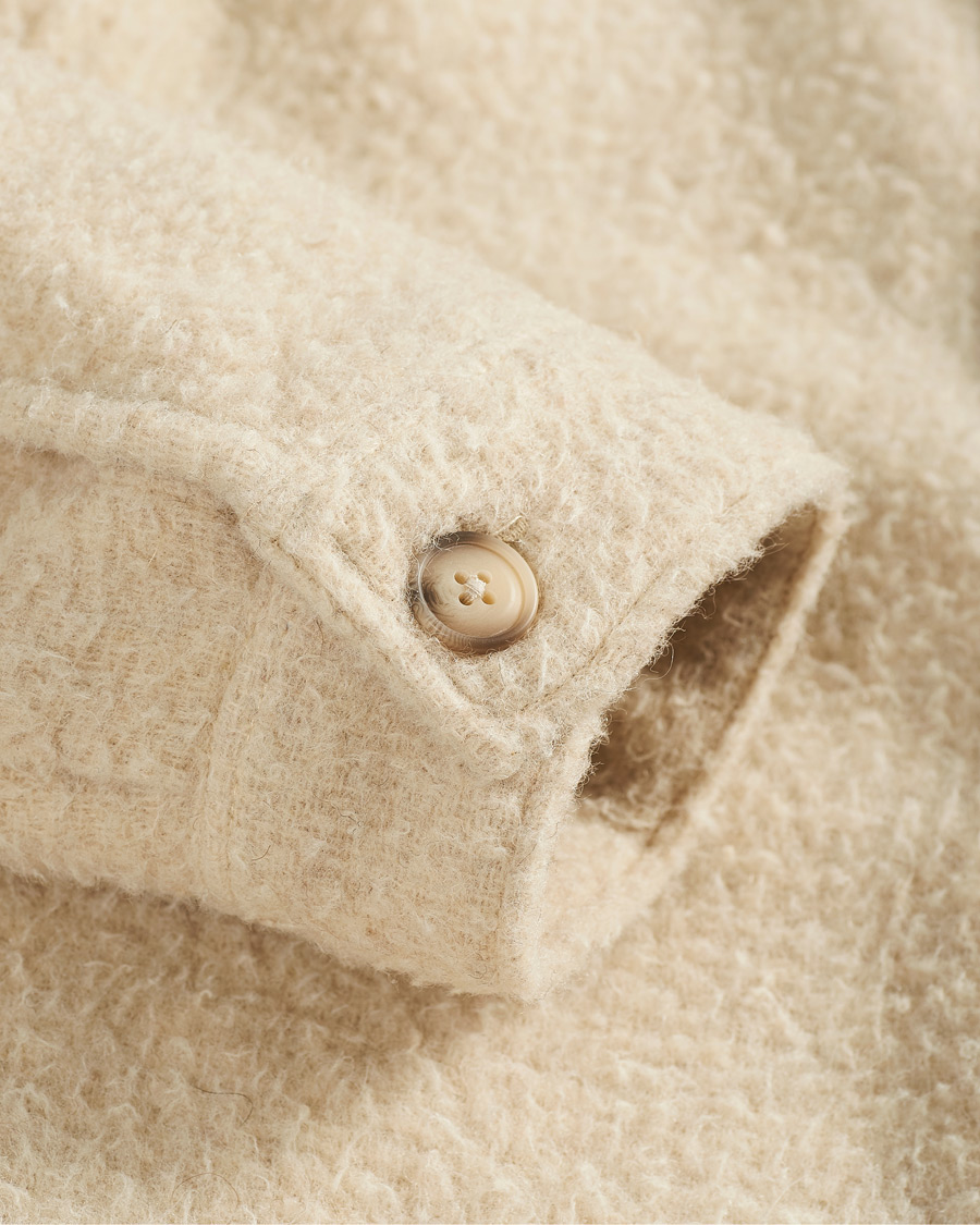 Herren | Hemden | A Day's March | Rugged Wool Overshirt Ecru