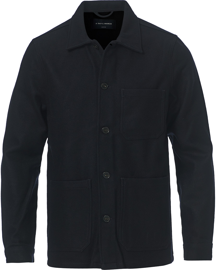 Herren | Hemden | A Day's March | Original Wool Overshirt Navy