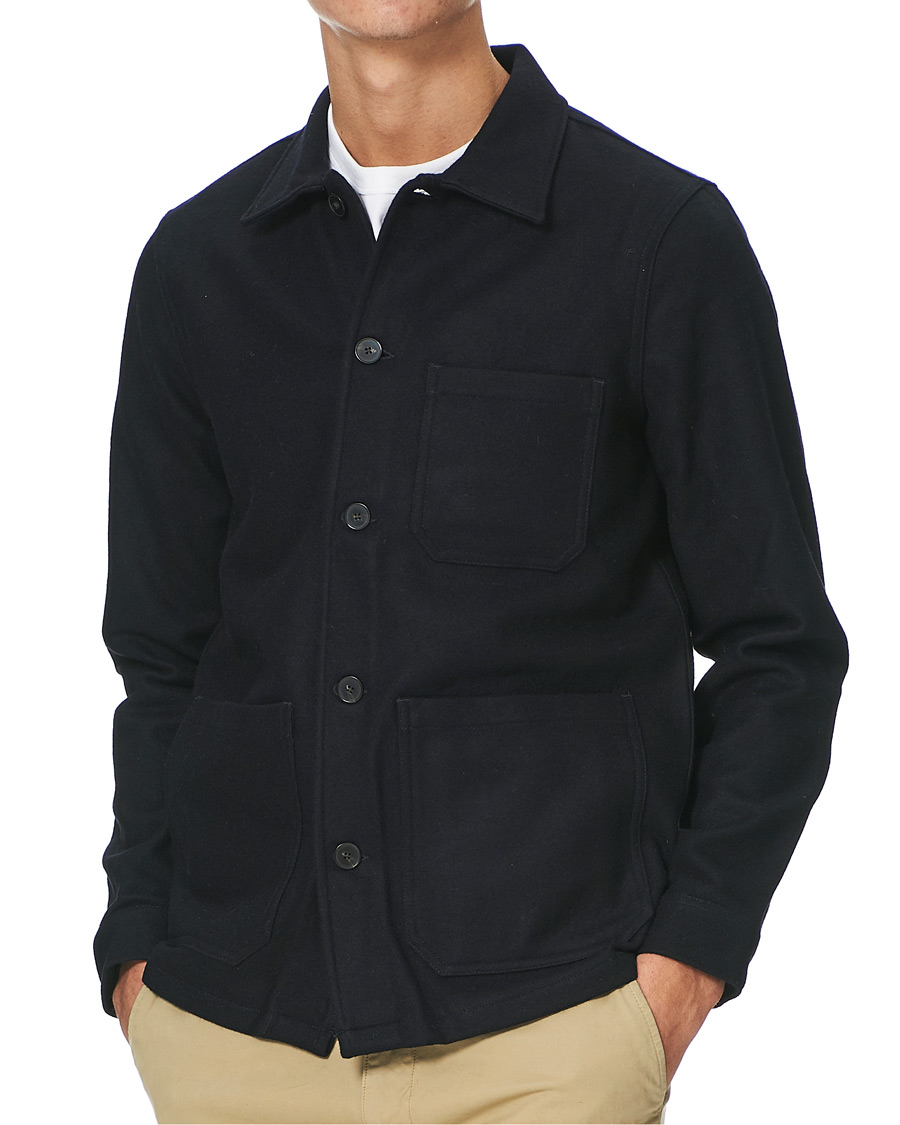 Herren | Hemden | A Day's March | Original Wool Overshirt Navy