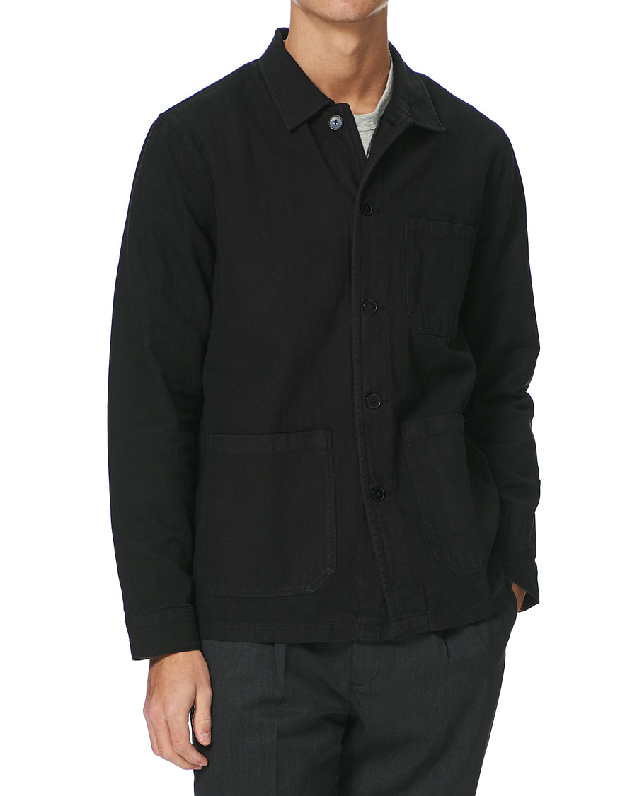 Herren | Hemden | A Day's March | Original Herringbone Overshirt Black