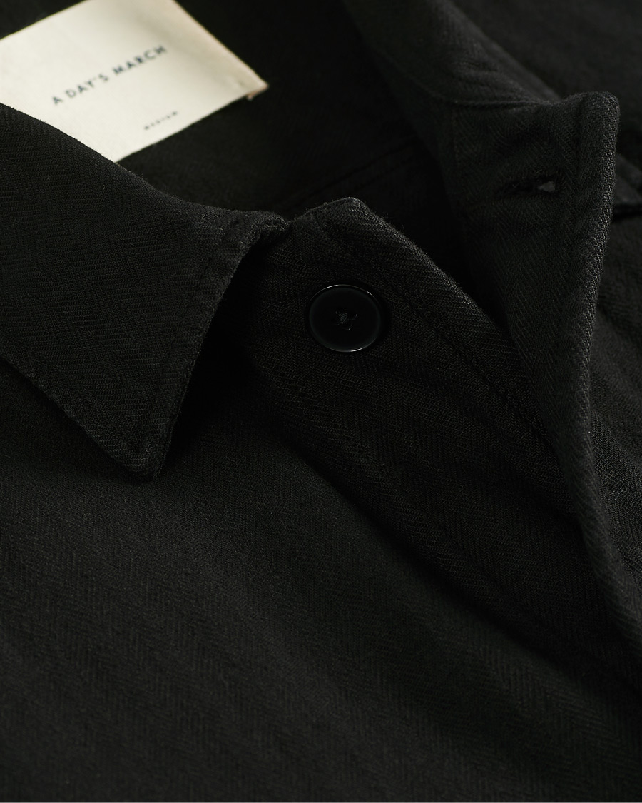 Herren | Hemden | A Day's March | Original Herringbone Overshirt Black