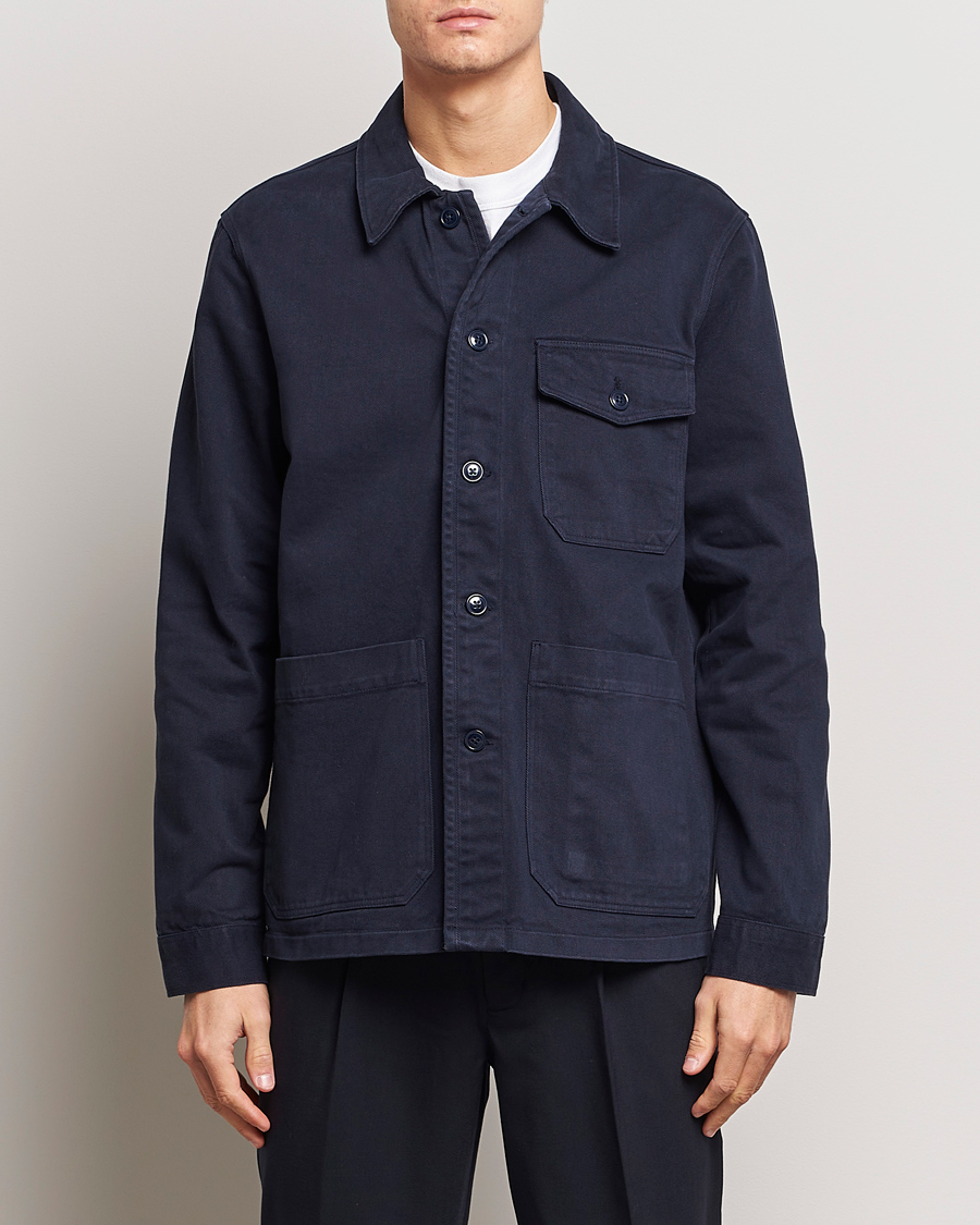 Herren |  | A Day's March | Patch Pocket Sturdy Twill Overshirt Navy