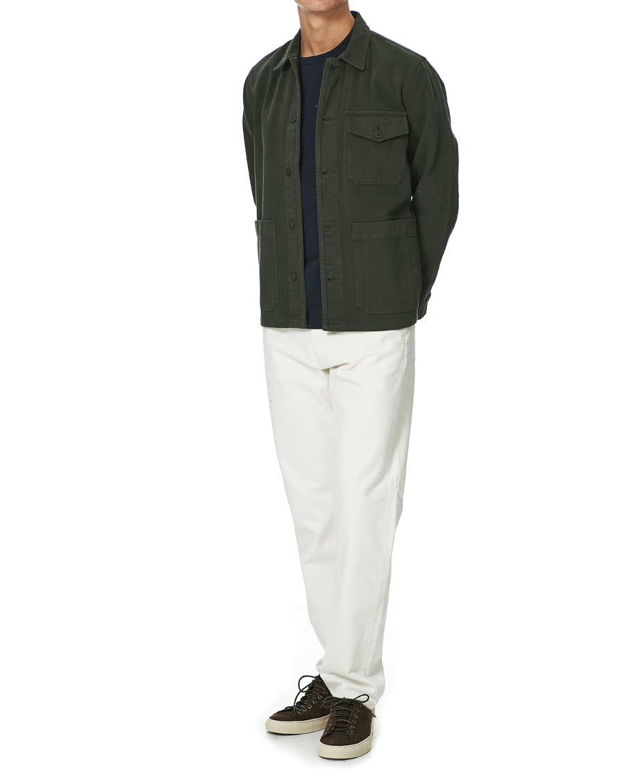 Herren | Hemden | A Day's March | Sturdy Twill Patch Pocket Overshirt Forest