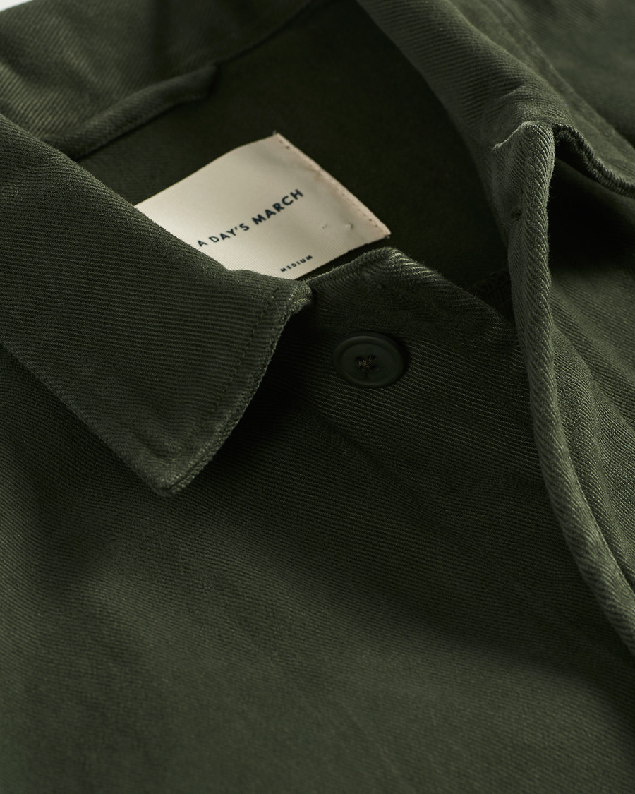 Herren | Hemden | A Day's March | Sturdy Twill Patch Pocket Overshirt Forest