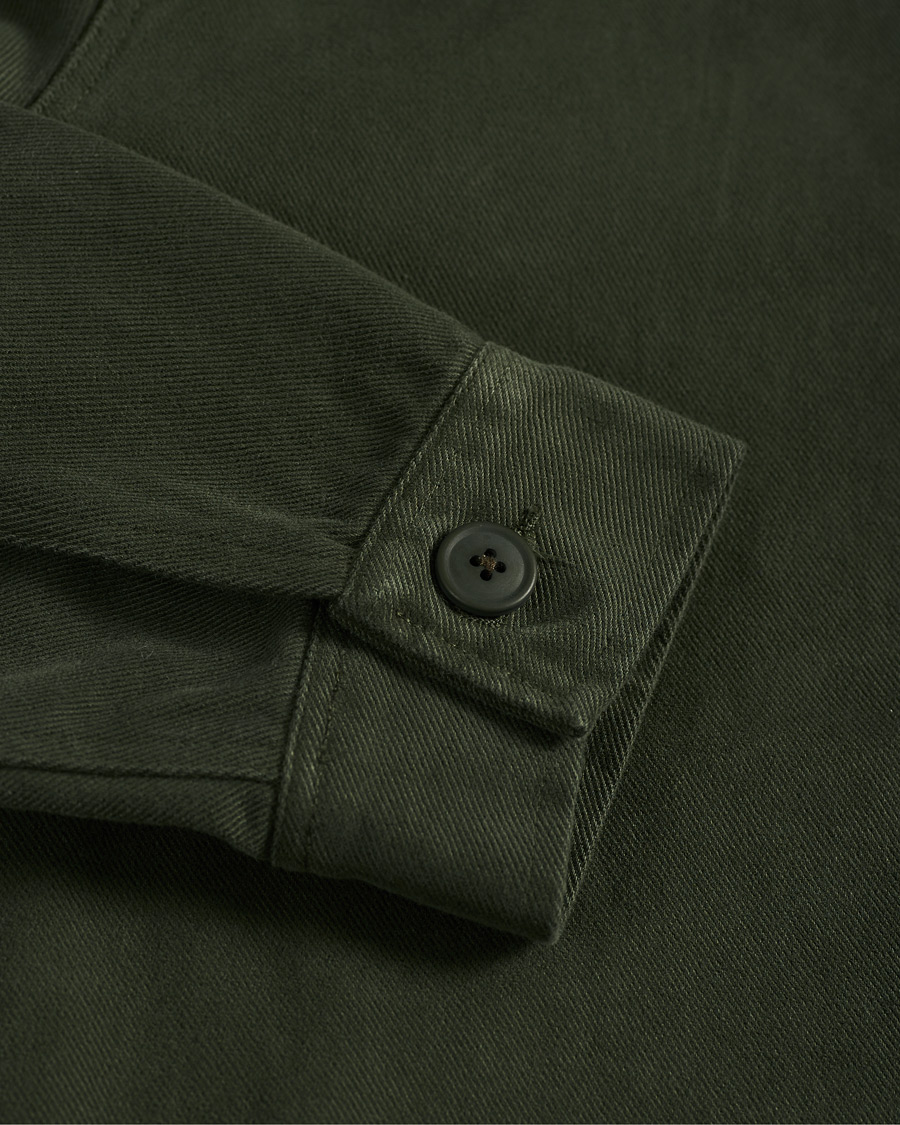Herren | Hemden | A Day's March | Sturdy Twill Patch Pocket Overshirt Forest
